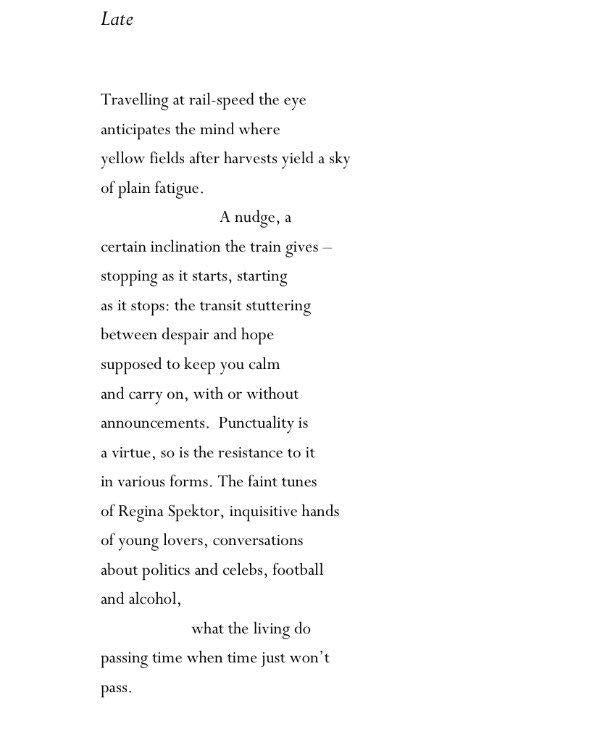 POEM OF THE DAY LATE BY KIT FAN The Poetry Book Society