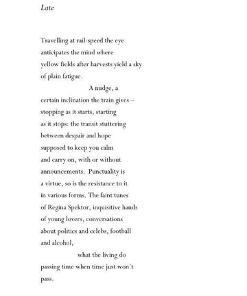 POEM OF THE DAY: LATE BY KIT FAN
