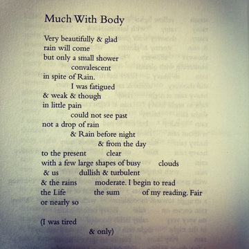 POEM OF THE WEEK: MUCH WITH BODY