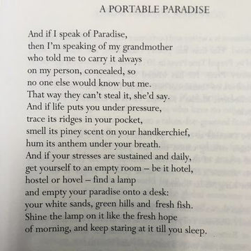 POEM A DAY: A PORTABLE PARADISE