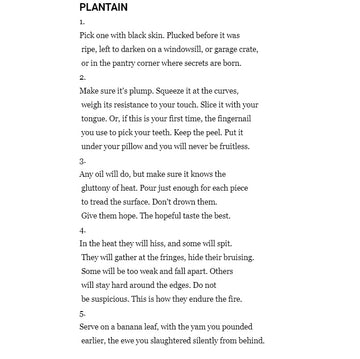 POEM OF THE DAY: PLANTAIN