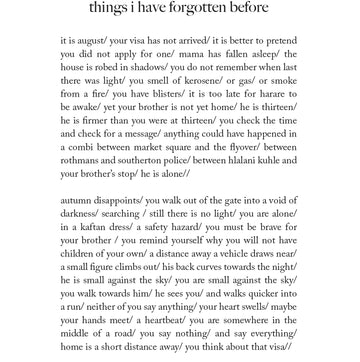 POEM OF THE DAY: THINGS I HAVE FORGOTTEN BEFORE